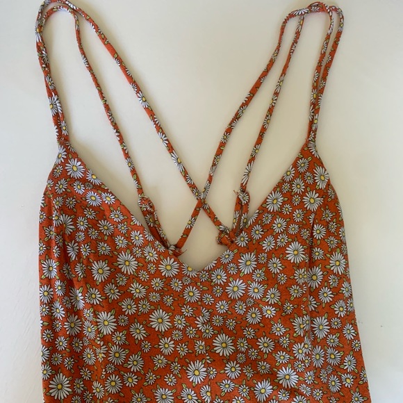 Forever 21 Orange Floral Print Romper - Picture 6 of 10